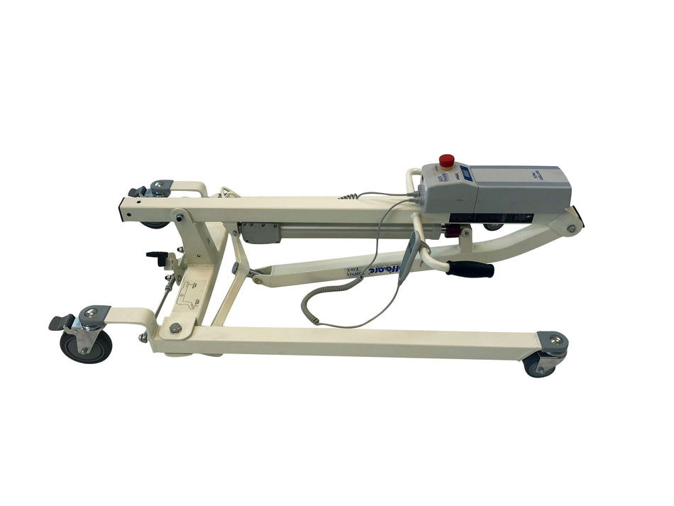 Tuffcare Rhino electric patient lift folded for easy storage. 