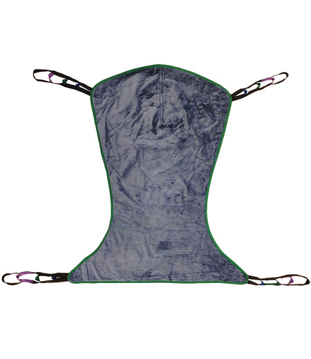 Tuffcare universal 3-layer padded full body patient lift sling with T-bar compatibility and 600 lb weight capacity, front view.